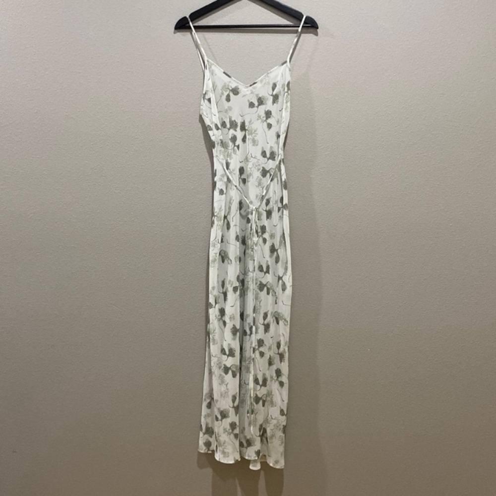 Calvin Klein Leaf Print Sheer Maxi Dress Size S